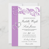Lavender Floral Design Wedding Invitation Kaart (Voorkant)