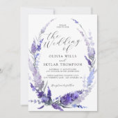 Lavender Floral Dusty Paarse Mauve Wedding Kaart (Voorkant)