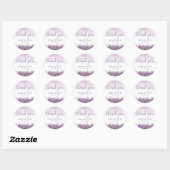 Lavender Floral Elegant Wedding Bedankt Ronde Sticker (Vel)