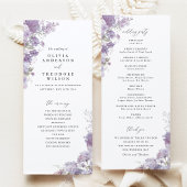 Lavender Floral Elegant Wedding Ceremony Program Programma
