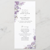 Lavender Floral Elegant Wedding Ceremony Program Programma (Voorkant)