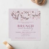 Lavender Floral Fête des Mères Brunch Invitation (Devant/Arrière en situation)