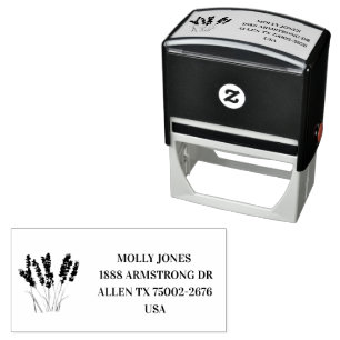 Lavender Floral Herbs Rustic Return Address Zelfinktende Stempel