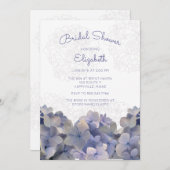 Lavender Floral Hydrangea Bridal Shower Invitation Kaart (Voorkant / Achterkant)