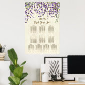 lavender floral ivory bruiloft-zitplattegrond poster (Thuiskantoor)