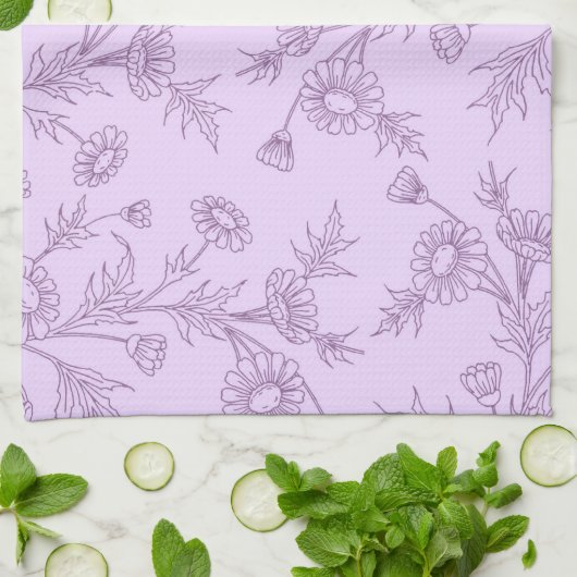 Lavender Floral Kitchen Cloth Towel Theedoek (Gevouwen)