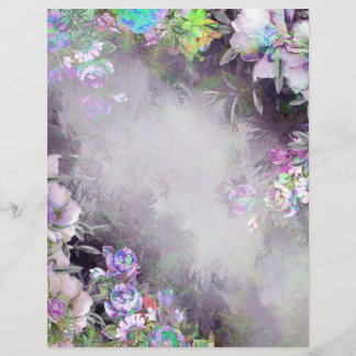 Lavender Floral Lijst Scrapbook Paper