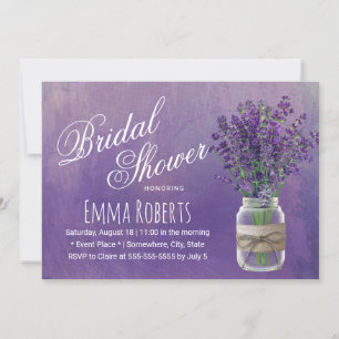 Lavender Floral Mason Jar Waterverf Vrijgezellenfe Kaart