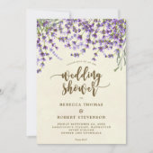 lavender floral modern bruiloft - uitnodiging (Voorkant)