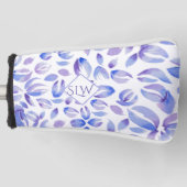 Lavender Floral Monogram Dames Golfheadcover (Voorkant)