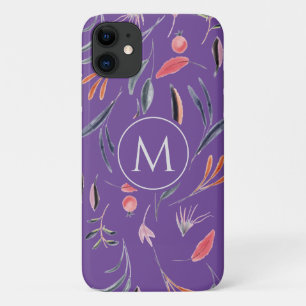 Lavender Floral MONOGRAM op maat iPhone 11 Hoesje