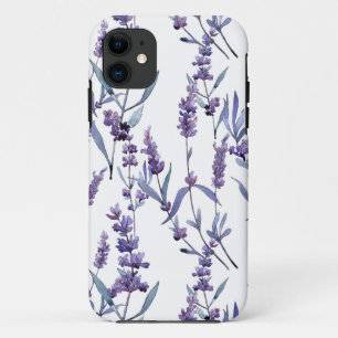 Lavender Floral on White iPhone 11 Hoesje