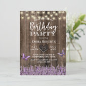Lavender Floral Rustic Barn Wood Kaart (Staand voorkant)