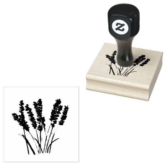 Lavender Floral Rustic Craft Art Cute Rubberstempel (Gestempeld)