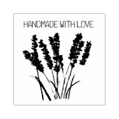 Lavender Floral Rustic Handgemaakt met liefde Rubberstempel (Afrduk)