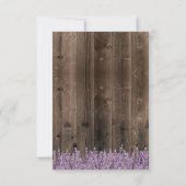 Lavender Floral Rustic String Lights Wedding RSVP (Achterkant)