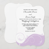 Lavender Floral Swirl Bracket Wedding Invites Kaart (Voorkant / Achterkant)