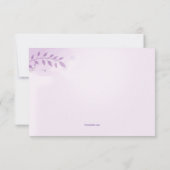 Lavender Floral Sympathie Hartelijk dank Kaart (Achterkant)