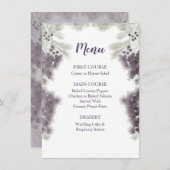Lavender Floral Waterverf Wedding Menu (Voorkant / Achterkant)