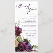 Lavender Floral Weddenschap Hartelijk dank Menu (Voorkant)