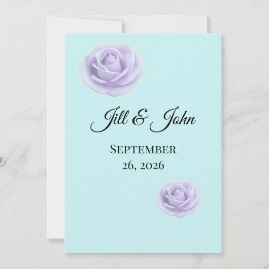  Lavender Floral Wedding Invitation (Devant)