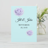  Lavender Floral Wedding Invitation (Debout devant)