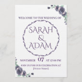 Lavender Floral Wedding Invitation (Devant)