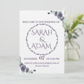 Lavender Floral Wedding Invitation (Debout devant)