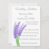 Lavender Floral Wedding Invitation Kaart (Voorkant)