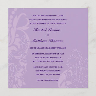Lavender Floral Wedding Invitation Kaart