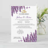 Lavender Floral Wedding Invitation Kaart (Staand voorkant)