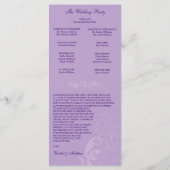 Lavender Floral Wedding Programme (Dos)