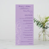 Lavender Floral Wedding Programme (Debout devant)