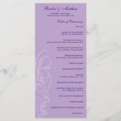 Lavender Floral Wedding Programme (Devant)