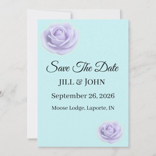 Lavender Floral Wedding Save The Date (Voorkant)