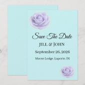 Lavender Floral Wedding Save The Date (Voorkant / Achterkant)