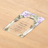Lavender florals arch girl Confirmation clear Acryl Uitnodigingen (Laagn)