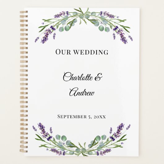 Lavender florals eucalyptus wedding planner (Voorkant)