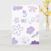 Lavender Florals on White Background Kaart (Gele Bloem)
