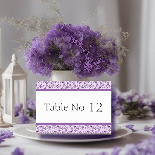 Lavender Florentine Wedding Table Kaart