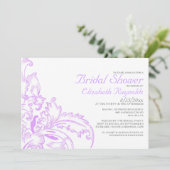 Lavender Flourissent Invitations de douche nuptial (Debout devant)