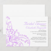 Lavender Flourissent Invitations de douche nuptial (Devant / Derrière)