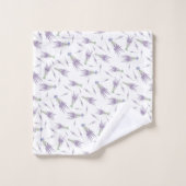 Lavender Flower Bung Motif pourpre Bow Monogramme (Gant de toilette)