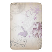 Lavender Flower, Butterfly, Music, Clocks, Clocks Badmat (Voorkant Verticaal)