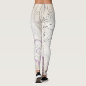 Lavender  Flower, Butterfly, Music, Clocks, Clocks Leggings (Achterkant)