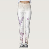 Lavender  Flower, Butterfly, Music, Clocks, Clocks Leggings (Voorkant)
