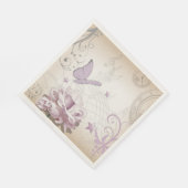 Lavender Flower, Butterfly, Music, Clocks, Clocks Servetten (Hoek)