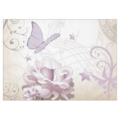 Lavender Flower, Butterfly, Music, Clocks, Clocks Tafelkleed (Voorkant (Horizontaal))