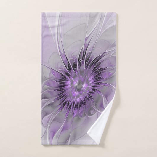 Lavender Flower Dream Modern Abstract Fractal Art Bad Handdoek (Handdoek)