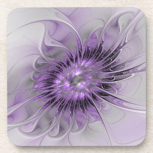 Lavender Flower Dream Modern Abstract Fractal Art Bier Onderzetter